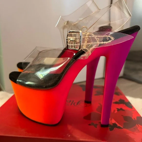 Pleaser Rainbow Heels - Picture 3 of 15